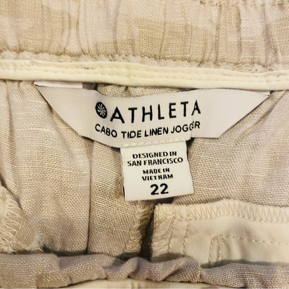 Athleta Cabo Tide Linen Jogger-Neutral Camo-Size 22 - Picture 8 of 10
